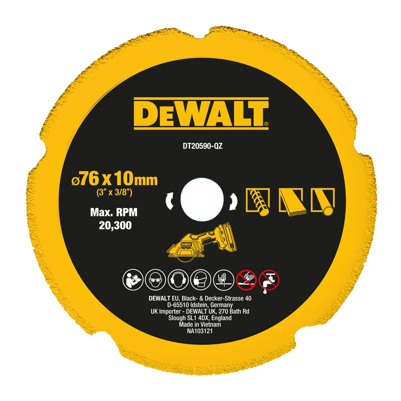 DEWALT 원형 톱날 절단 휠, 범용 다기능 절단 도구 액세서리, DT20590, DT20591, DT20592