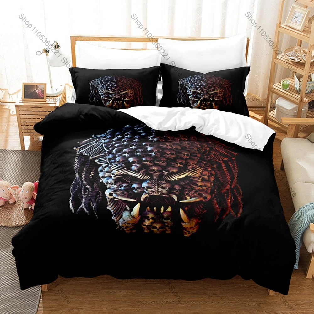 The Predator Classic Sci-Fi Horror Movie Print 3PCS Bedding Set Duvet Cover + 2 Pillowcases Soft Bed Linen For Monster Movie