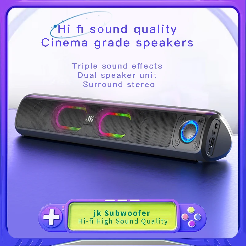 

JK Bluetooth Desktop Speaker Enjoys Immersive Sound Bluetooth Connection Lossless Hi Fi Sound Quality Esports Game Speaker