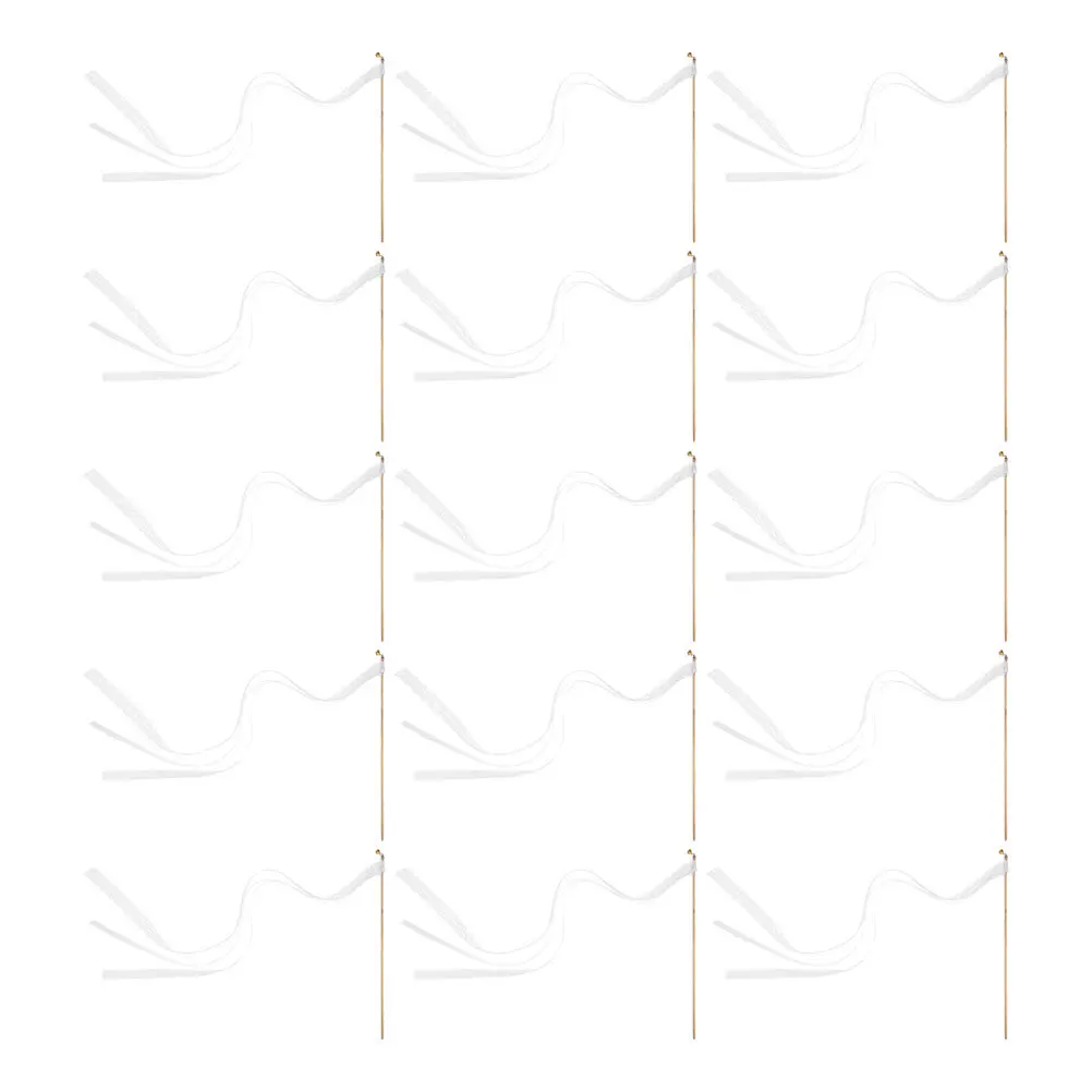 

30Pcs Ribbon Fairy Wands Lace Wedding Streamers Bells Handheld Party Decor Dance Supplies Lace Wedding Wands Ribbon Streamers