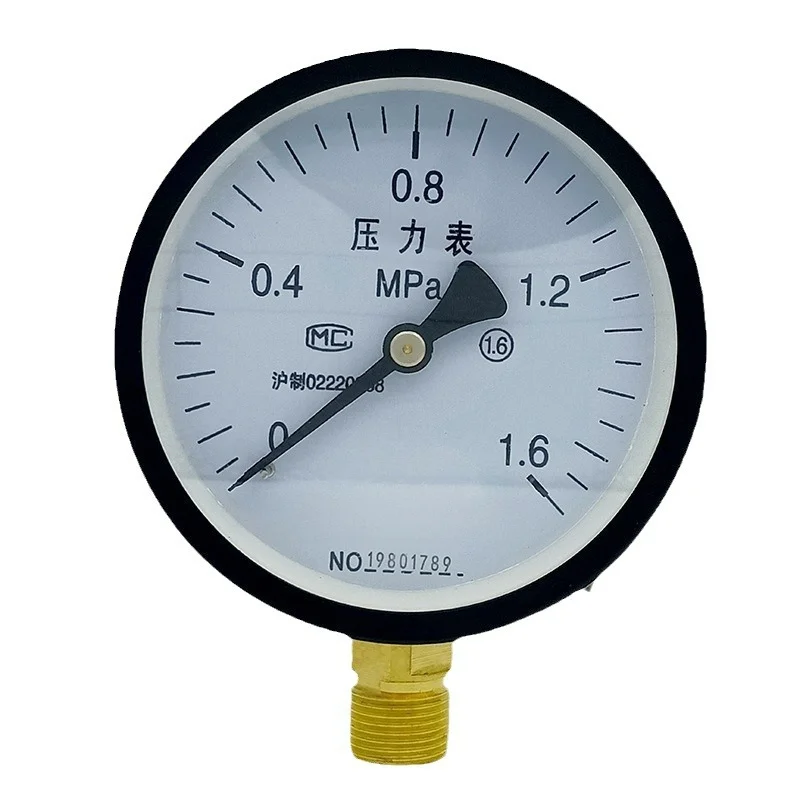 

Y1000-1.6MpaAirWaterOilPressureSuctionBourdonGauge