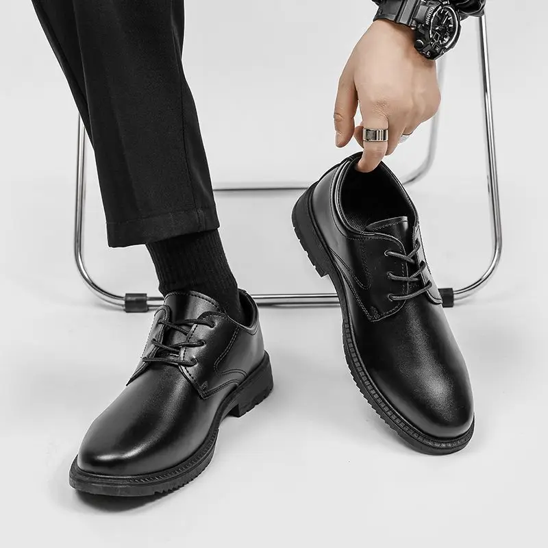 

Spring Autumn Black Lace Up Round Toe Social Shoe Male Gentleman Office Footwear Cheap Clearance 2025 Trend Men's Formal Shoes