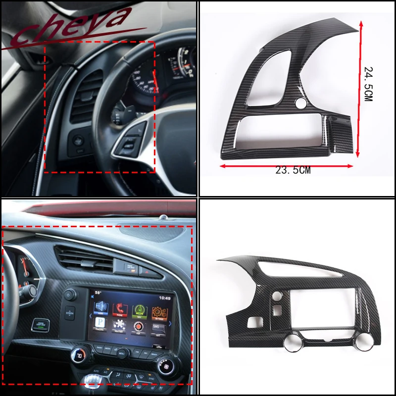 

ABS углеродное волокно Автомобильная панель для выхода воздуха рамка для Chevrolet Corvette C7 2014 2015 2016 2017 2018 2019 аксессуары LHD