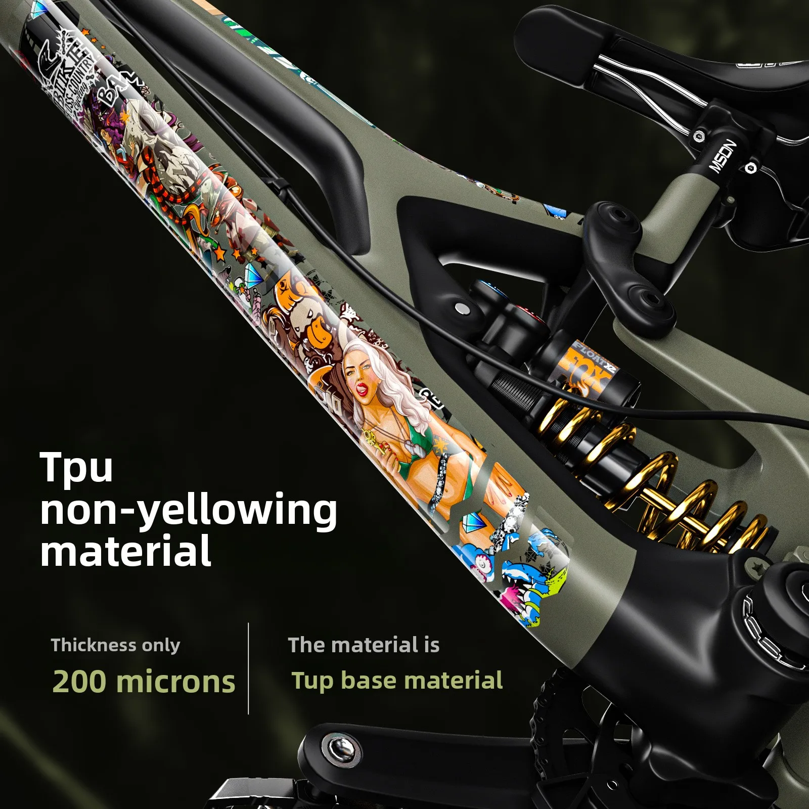 

ENLEE Bike Protection Film with 3M Material - Thickened PVC Full Frame Wrap for Mountain and Road Bicycle