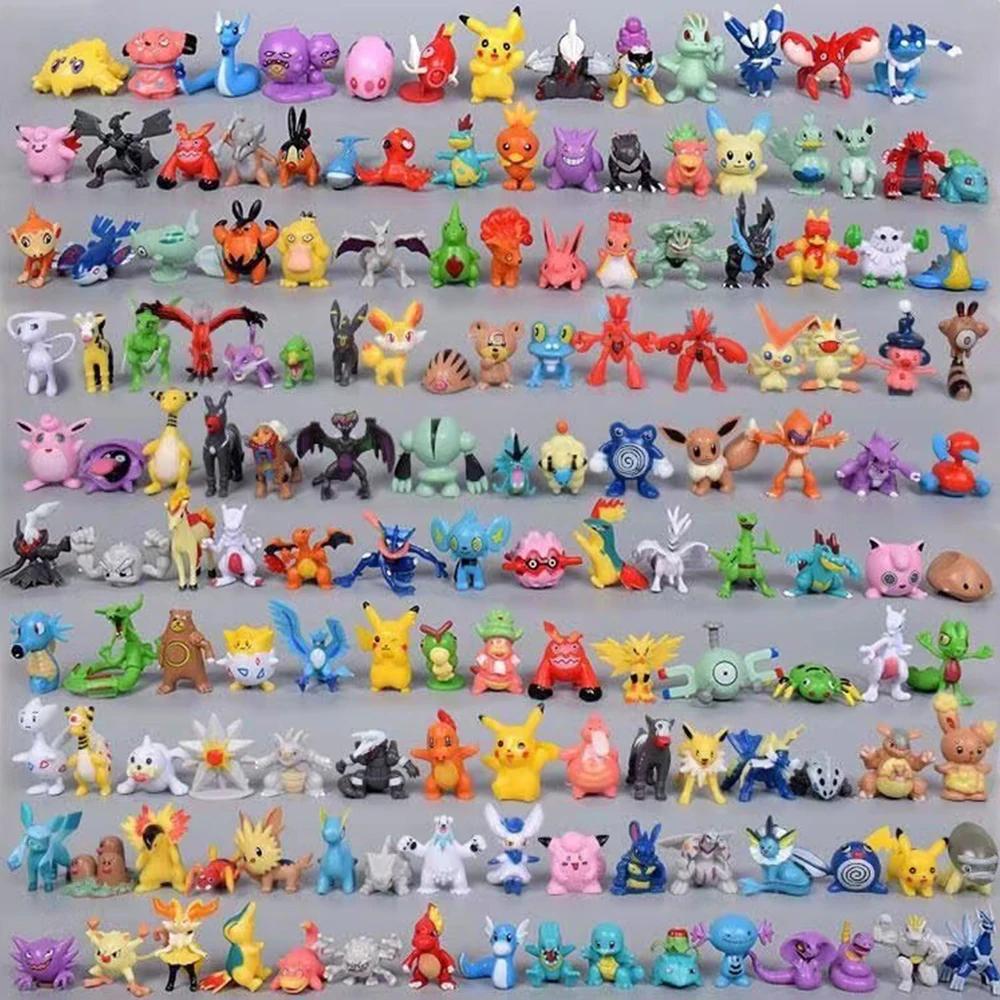 Pokémon Pikachu Action Figure, Brinquedos Anime, Modelo Ornamental, Decorar, Brinquedos Colecionar, Presente de Natal Infantil, 144 Estilos