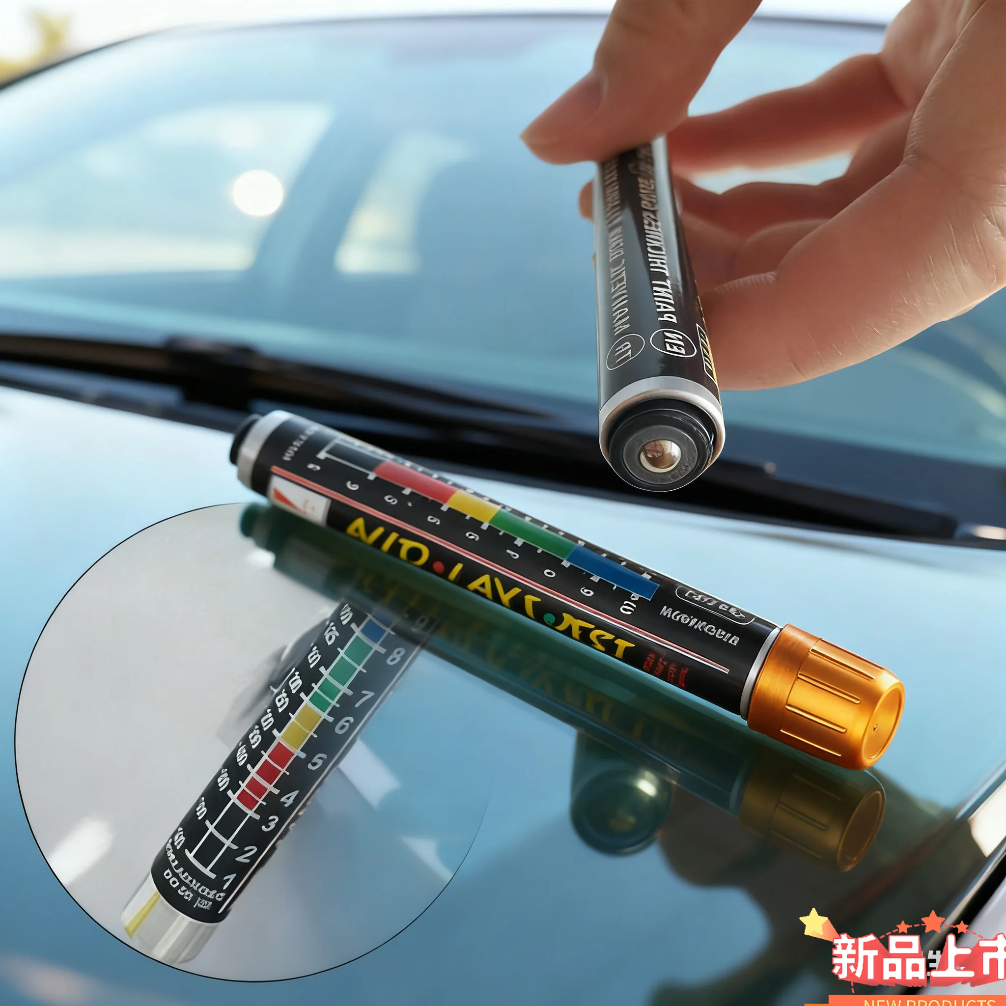 

Ручка-тестер толщины автомобильной краски со шкалой индикатора для измерения проверки краски на кузове, инструменты 2025