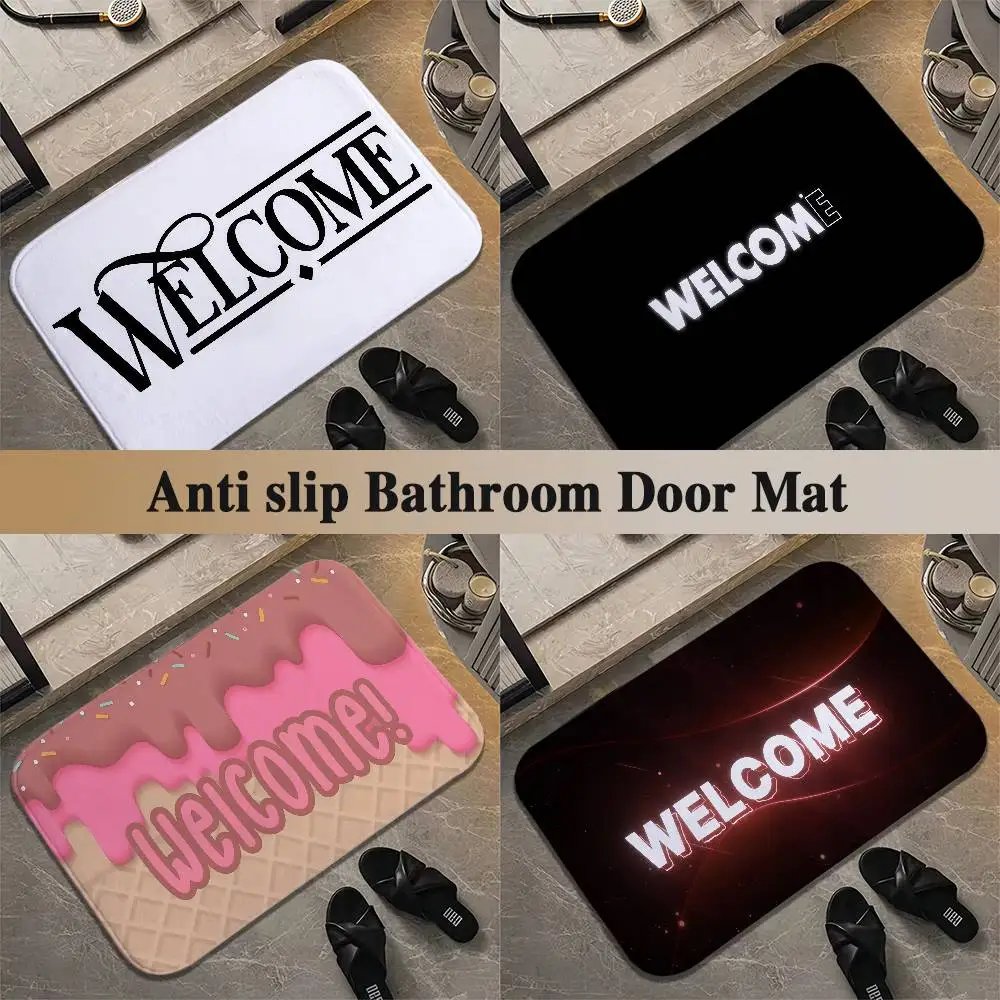 

Welcome Floor Mat Printed Large Carpets Living Room And Bedroom Carpets Bathroom Anti Slip Door MATS Small Carpets