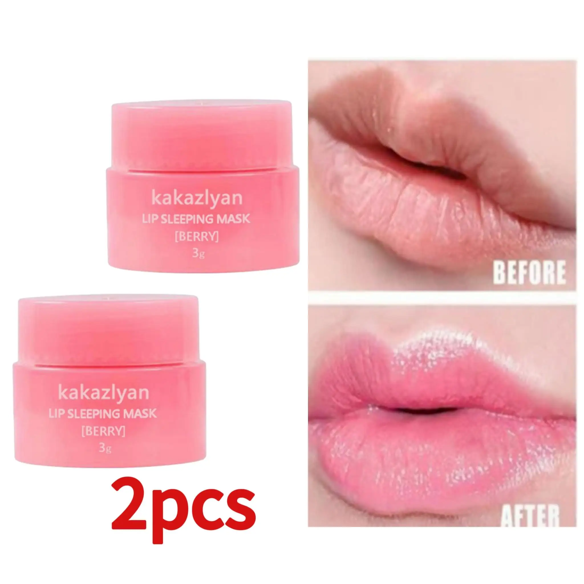 2pcs Lip Mask Lip Sleep Mask Moisturizing Maintenance Lines Night Lip Skin Repair Lip Mask Fade Sleeping Balm Nourish Lip Care