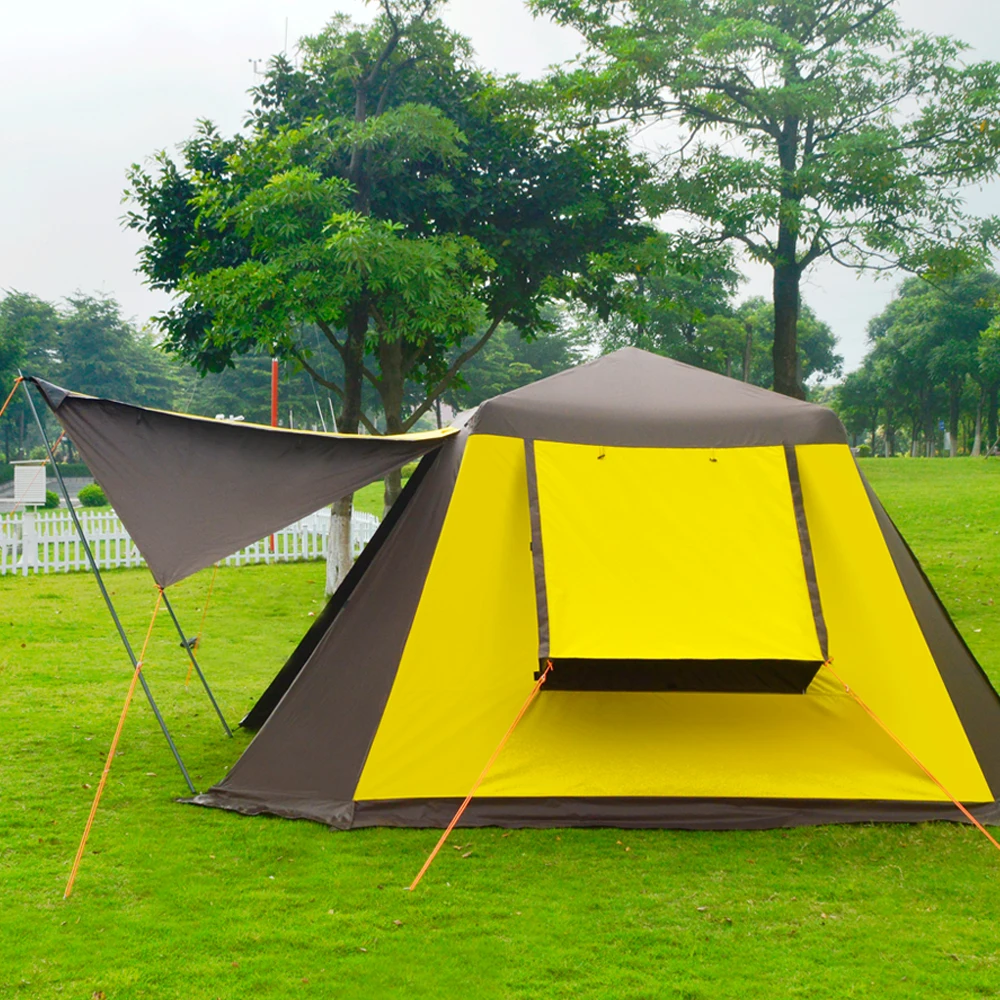 Family Camping Large Tents 3-4 Person  Pop up Room Cabin Tent Lightweight Tent with Sun Shade Automatic  Aluminum  Pole