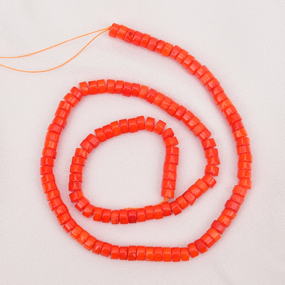 A + 2 السواحل عجلة طبيعية مرجان برتقالي فضفاض الخرز 15.5 بوصة السواحل صنع المجوهرات DIY بها بنفسك #5