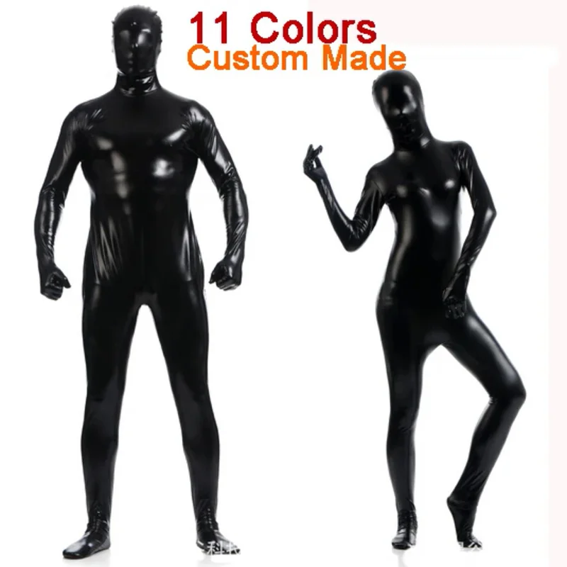 Costom Gemaakt Dames Heren Sexy Zwart Roze Wit Vinyl Pvc Latex Zentai Pak/Catsuit /Bodysuit Full Body Zentai Kostuums Pak