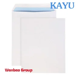 Custom  Recyclable kraft paper A4 C4 Plain white Envelope with sealing double-sided tape