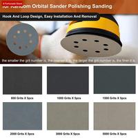 60Pcs 5-Inch Sanding Disc Sets, Hook&Loop 5-Inch 8-Hole Combination (800/1000/1500/2000/3000/5000) Sandpaper-A78G