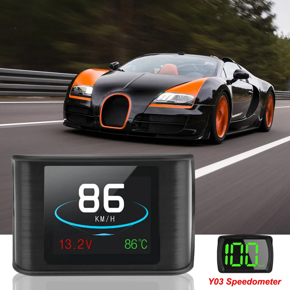 P10 OBD2 HUD Car Head Up Display On-board Computer Digital Voltage Temp Meter Automotive Accessories Y03 USB HUD Speedometer