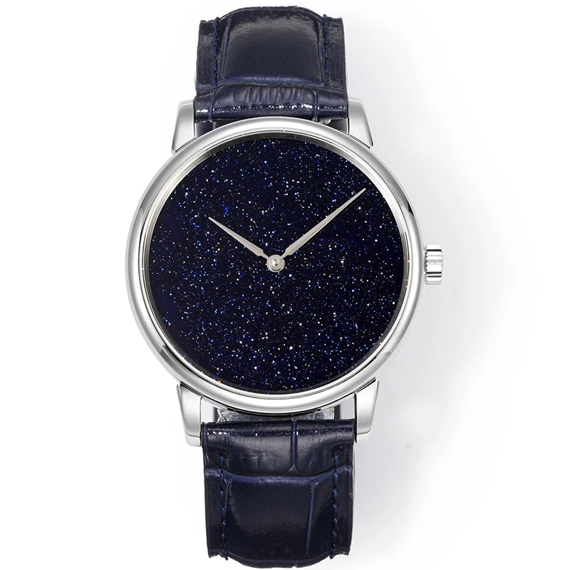 HUASUO 2026 Luxury 39mm Men Mechanical Watch SW300 Movement Amethyst Starry Sky Dial Sapphire Crystal 50M Waterproof Wristwatch view 4
