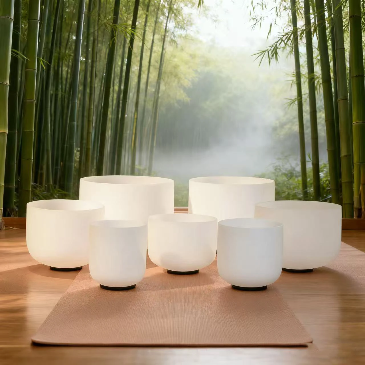 Imagen 3: Hye-eun 7-12 pulgadas Note CDEFGAB Juego de 7 campanas tibetanas de cristal de cuarzo esmerilado Chakra con estuche gratis