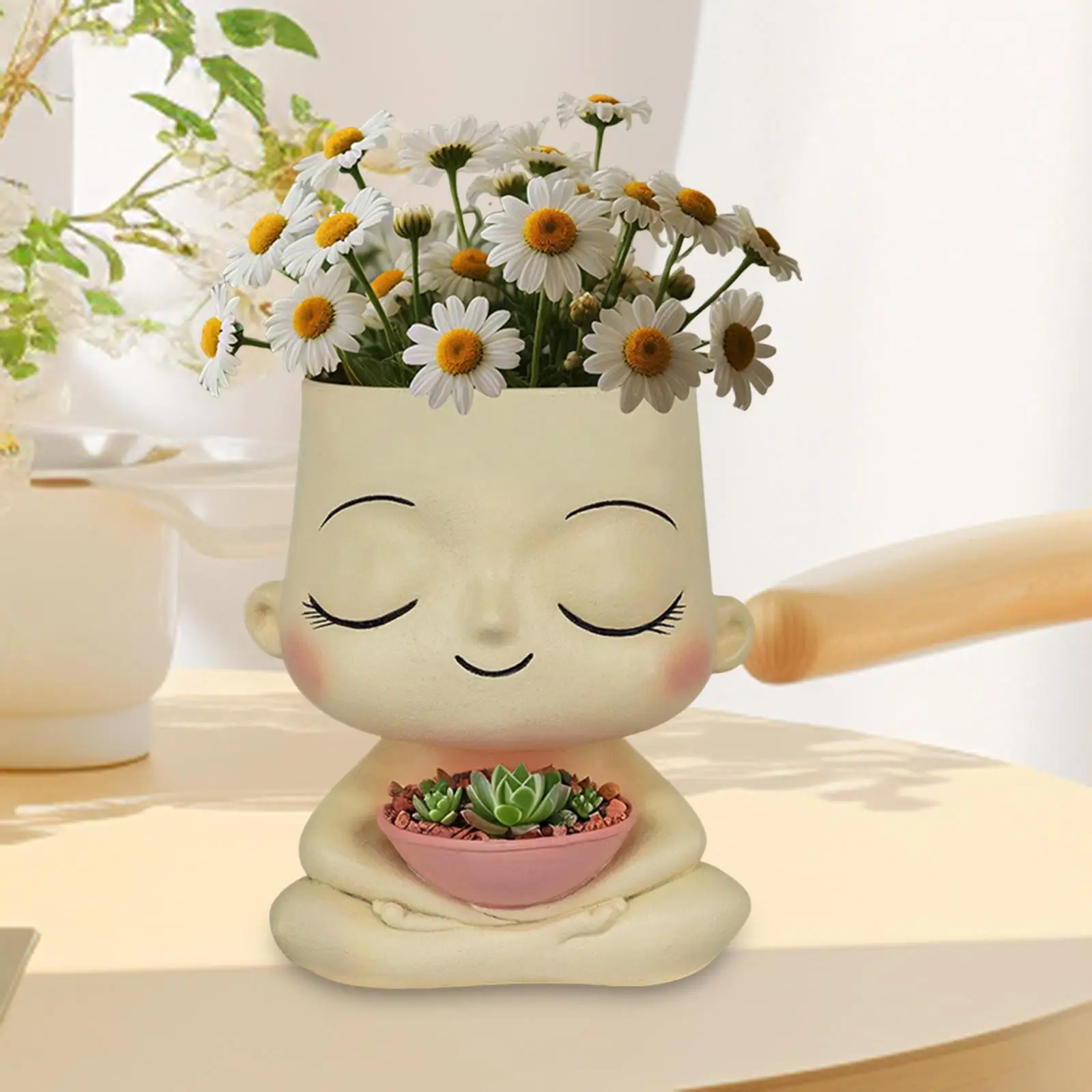 

Face Planter Pot Creative Cute Flower Pot for Anniversary Office Farmhouse