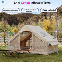 6.4 ㎡ Cotton Inflatable Tents for Family Camping Hiking Tent 3-4 Person Fully Automatic Abrasion Resistant & Durable Marquee Set