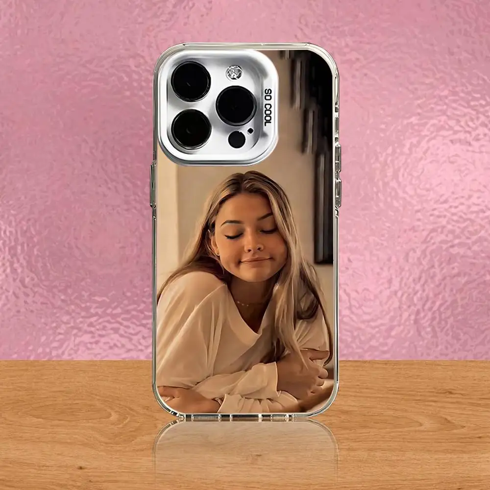 حافظة هاتف Sarah C-Cameron لهاتف iPhone 16,15,14,13,12,11,Pro,Max,Plus,Mini,SE غطاء مقاوم للصدمات من الحلوى البيضاء غير اللامعة