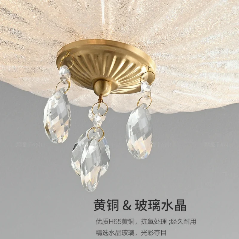 French medieval style bedroom glass crystal lamp advanced ceiling lamp