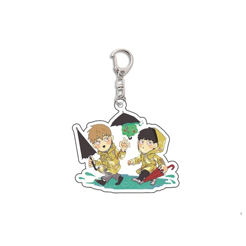 

Anime Mob Psycho 100 Arcylic Keyring Cartoon Action Fingure Shigeo Kageyama Reigen Arataka Key chains Bag Latch Decor kidsToys