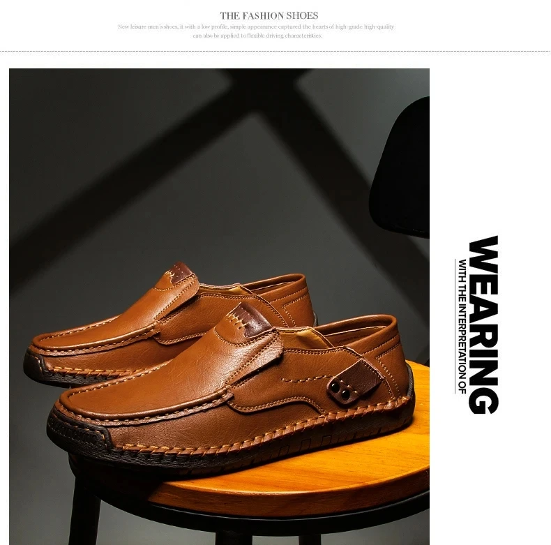 Neue Mode Männer Casual Schuhe Handgemachte Leder Loafer Bequeme männer Schuhe Qualität Split Leder Flache Fahren Schuhe Größe 48 – Detail 13