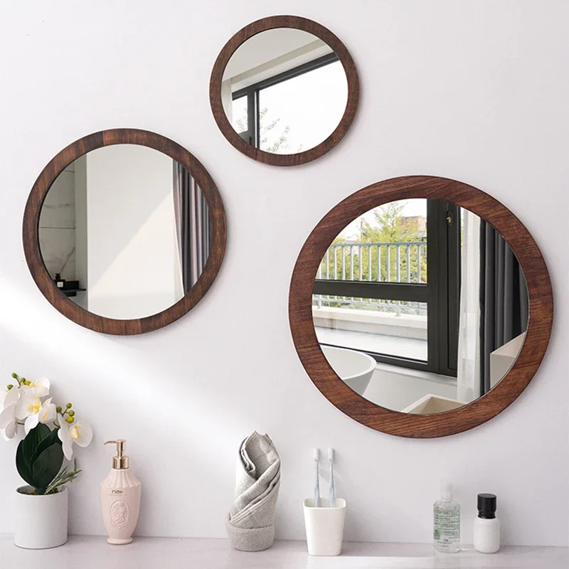 

Macrame Wall Mirror Luxury Living Room Wood Vintage Round Aesthetic Cosmetic Nordic Vanity Mirror Design Espejo House Decoration