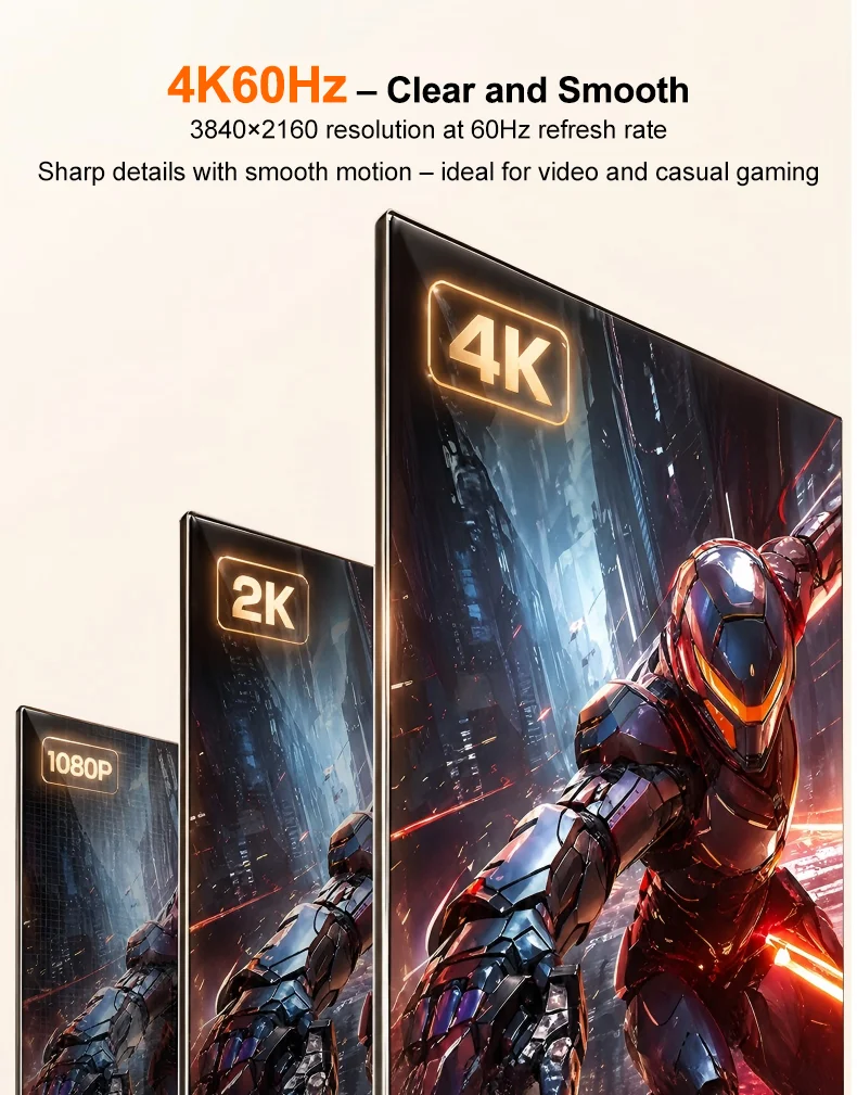 4K@60Hz Bidirektionales HDMI-zu-DP-Kabel, aktiver DP-zu-HDMI-Adapter für Switch/PS5/Xbox Laptop PC tragbarer Monitor Konverterkabel – Detail 8
