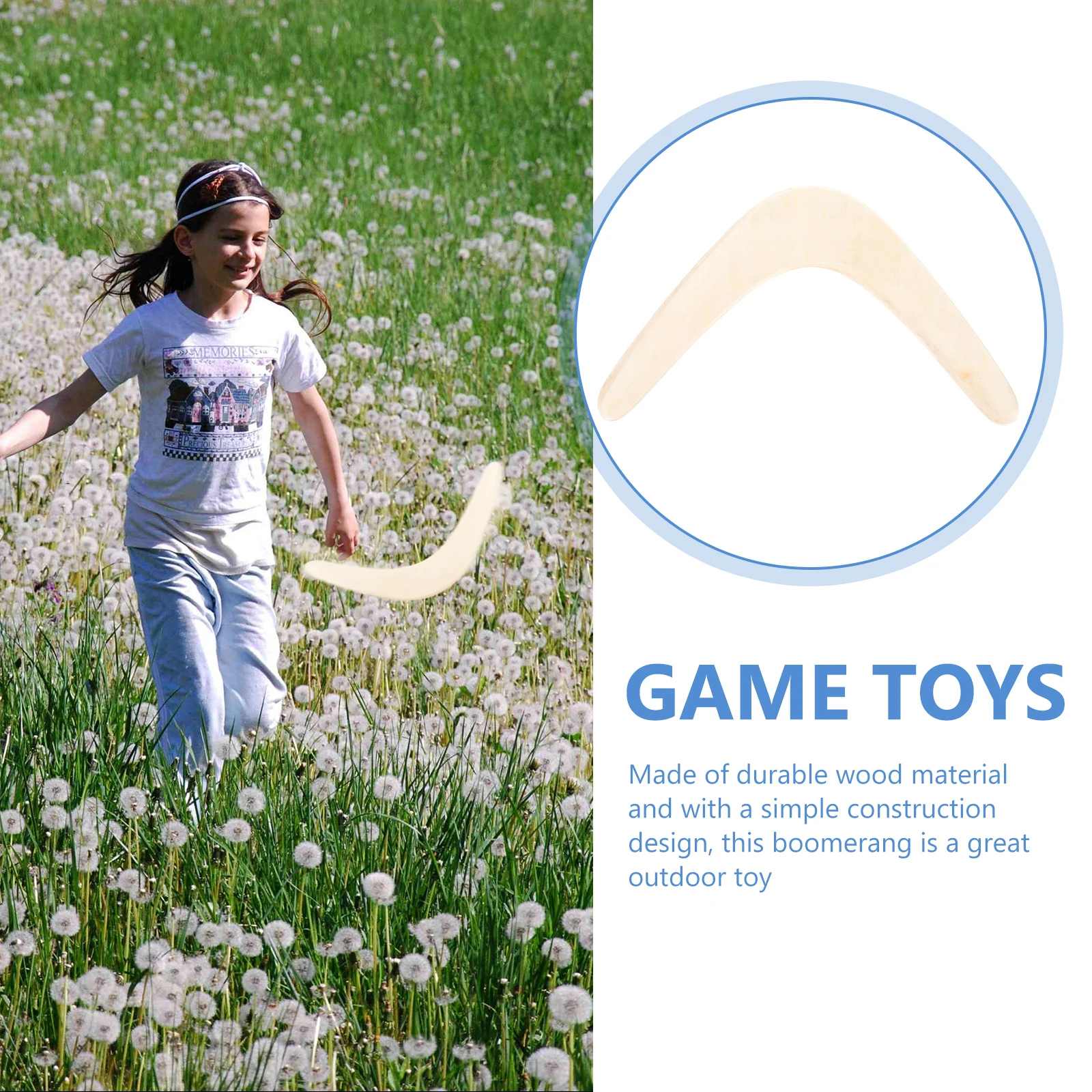 Wooden For Adults Durable Flying Easy To Use Simple Design Kids Outdoor Activity Outdoor Toy Flying Boomerang