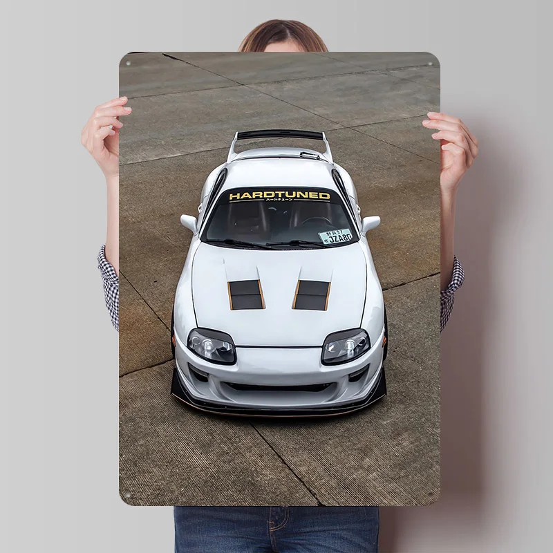 Weiße Sport-Metallschilder: Personalisierte Retro-Vintage-Wandkunst für Garage und Raumdekoration