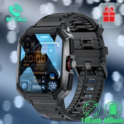 2023 novo relógio inteligente homens militar robusto ip68 à prova dip68 água relógios bluetooth chamada 1.85 smartwsmartwfitness smartwatch para xiaomi andriod ios