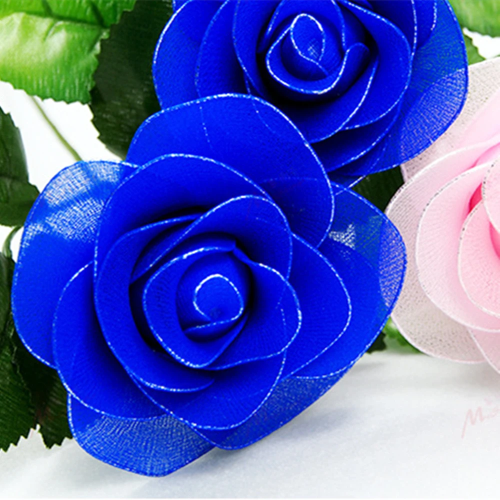 wholesale 50pcs/lot 23Colors Mesh Flowers Materials Double Color Nylon Silk stockings flower For handmade gift