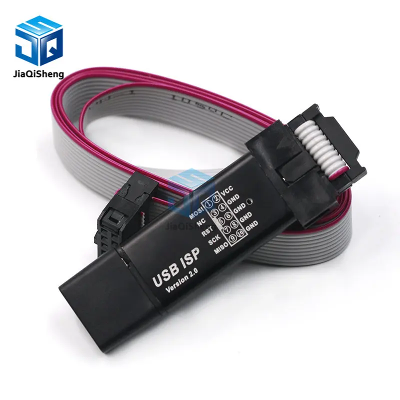 Aluminum shell USB ISP USBISP USBASP ASP Programmer for 51 ATMEL AVR WIN7 64 (Random color)