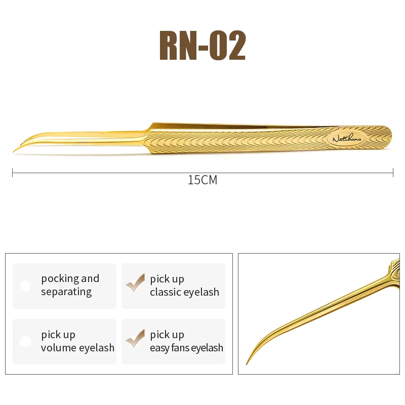 NATUHANA Antistatische gerade Wimpernverlängerungspinzette, industrielle Präzision, gebogene gerade Wimpern-Augenbrauenpinzette, Make-up-Tools