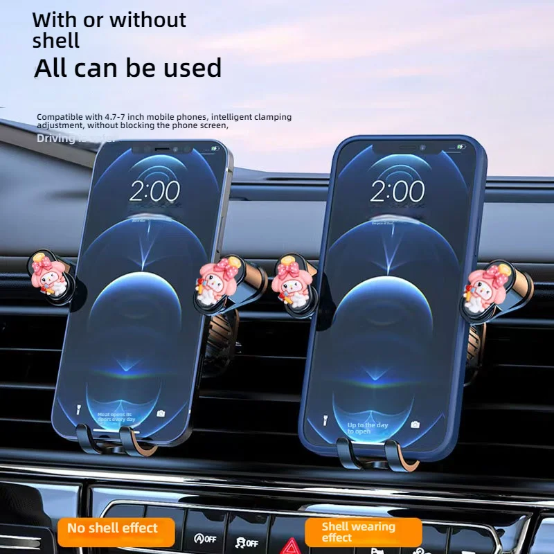 ميلودي كورومي الكرتون الجاذبية سيارة سيدة حامل هاتف تنفيس الهواء هوك الهاتف جبل 360 درجة دوران حامل هاتف المرأة الذكية