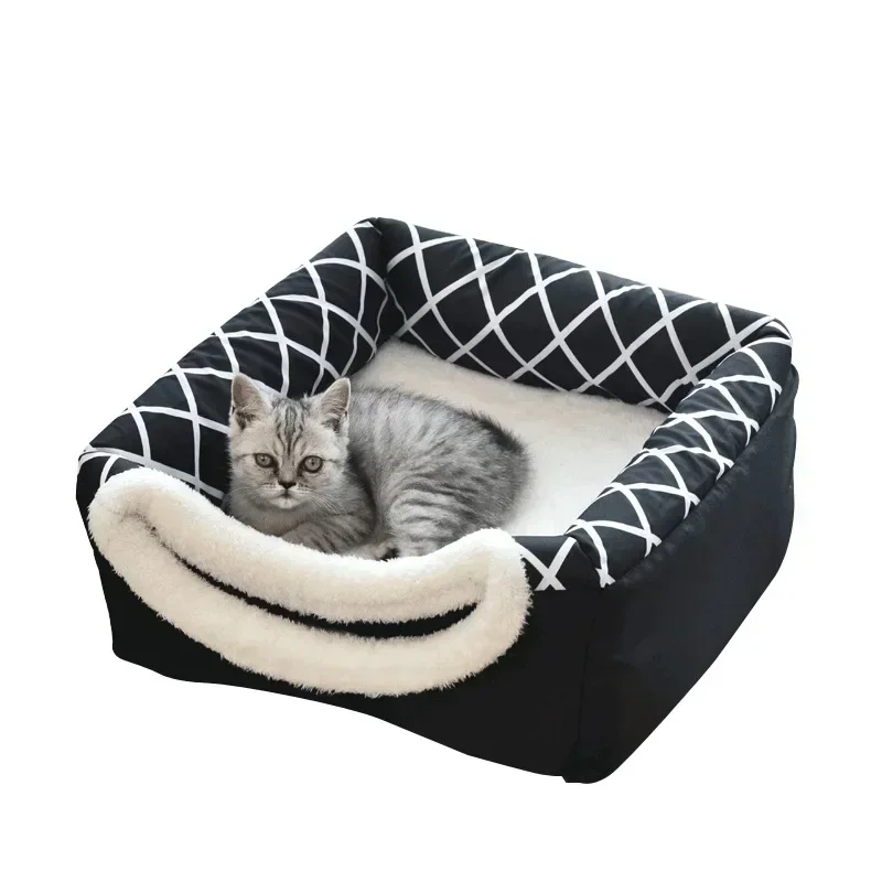 New 2024 Closed Winter Dog House Bed Soft and Comfortable Pet Mat Small Dogs and Cats Warm Cave Igloo Pet Bed