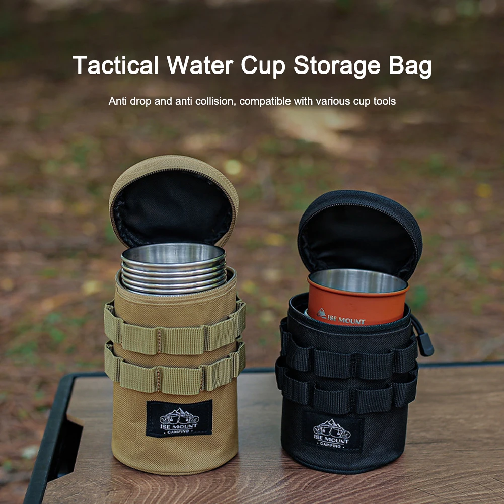 1/2PCS Camping Water Cup Storage Bag Portable Lights Storage Pouch 600D Oxford Cloth Multi-Functional Outdoor Tools Organizer