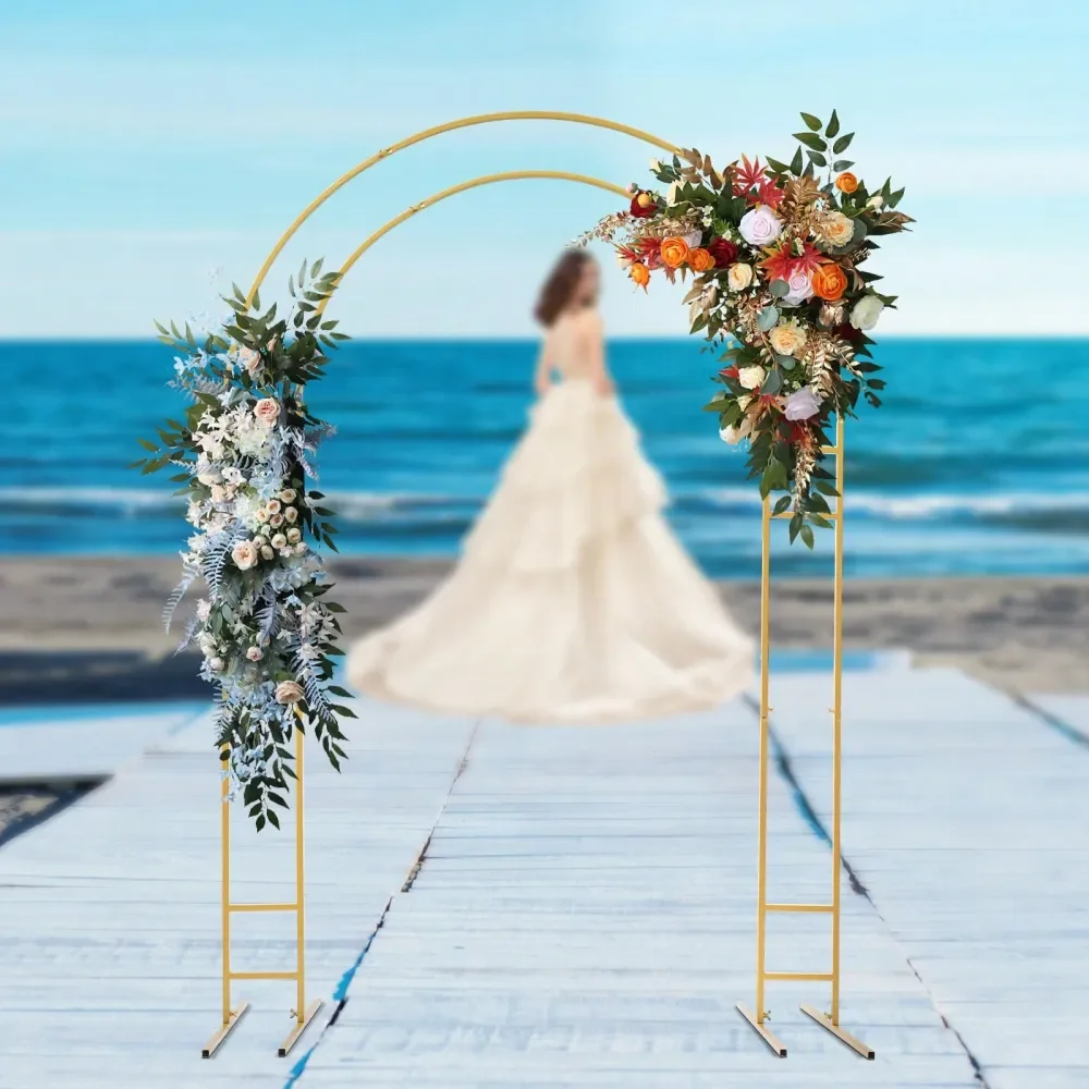 

1.52.2m Metal Wedding Arch Stand Arch Backdrop Flower Swag Decor W Base