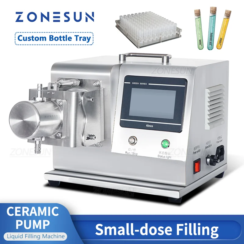 ZONESUN Filling Machine Ceramic Pump Liquid Filler Chemical Machinery Equipment Tube Reagent Production Machine