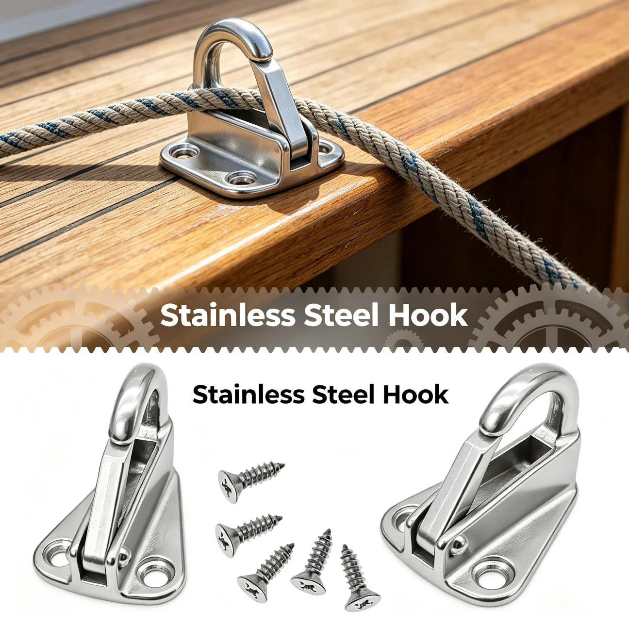 Spring Snap Fending Hook Fender Hook Spring Hook Snap Attach Rope 1/2/4PCS Stainless Steel For Marine Hardware Boat Accessories