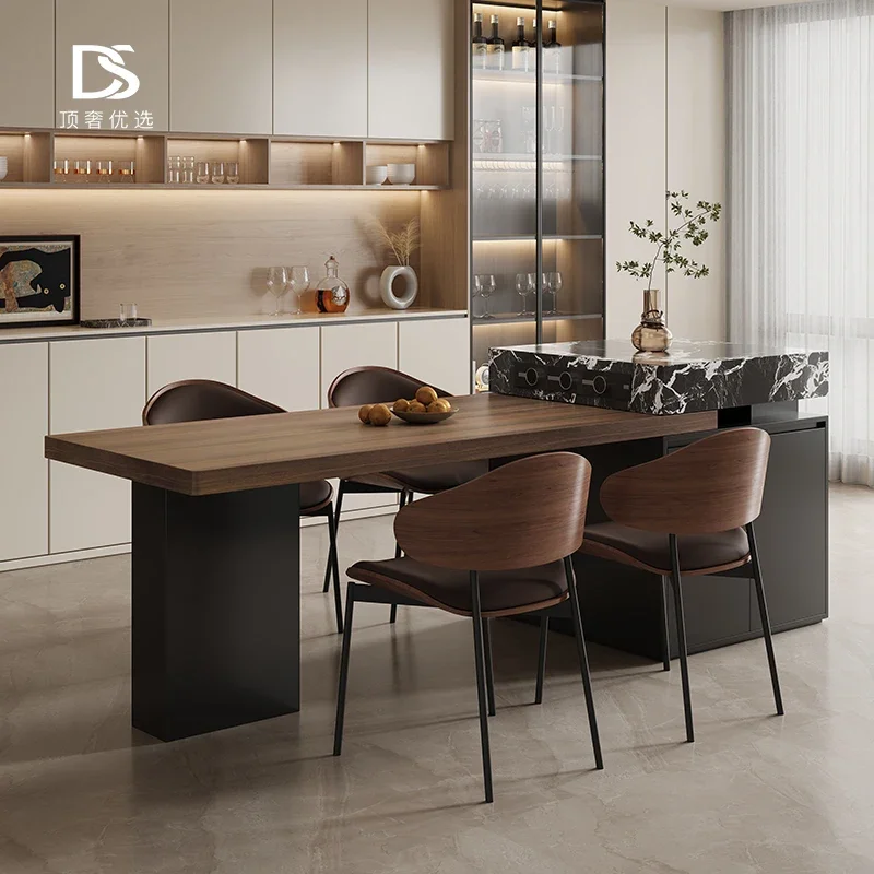 ​​Mid-Century Modern Designer Quartz Kitchen Island Extendable Dining Table Multifunctional Compact Dining Room Furniture FYDT​​