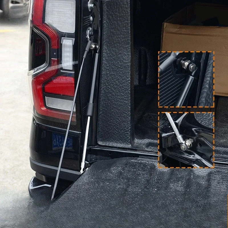 Funda de cuero cosida a mano para Ford Ranger 2023-2025, Protector de palanca de cambios electrónica + portón trasero hidráulico Ford Ranger