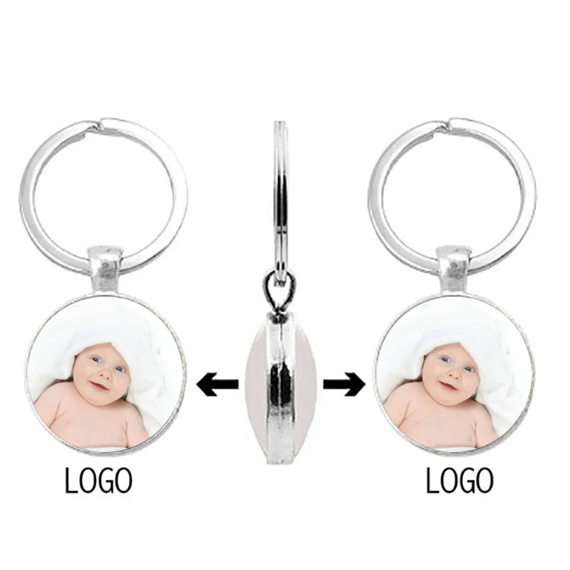 3cm Double-Sided Personalized Pendant Baby'S Custom Keychain Photo Mom Dad Grandparents' Parents Love A Gift For Family Member