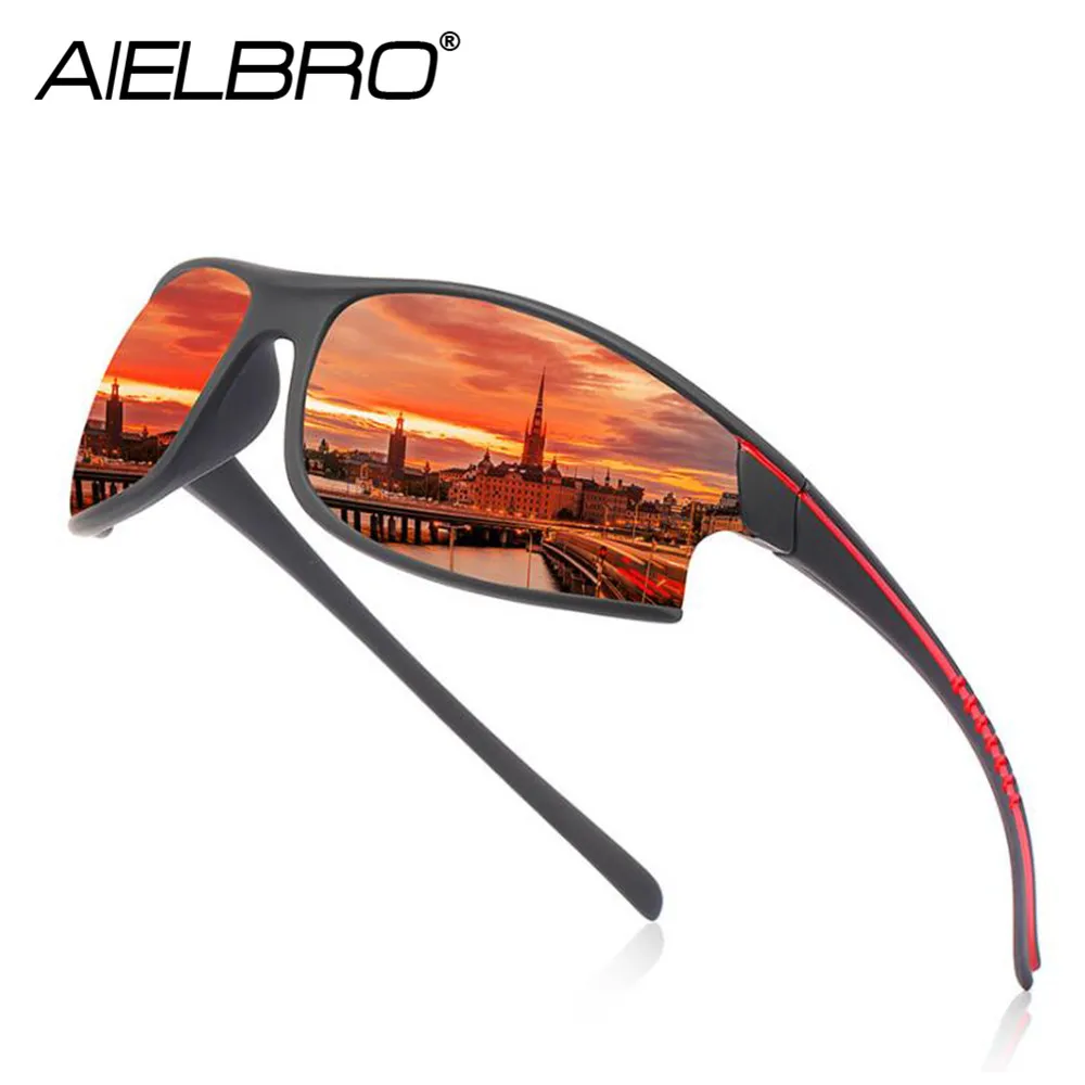 

AIELBRO Glasses 2021 Polarized Cycling Sunglasses Fishing Hiking UV400 Men's Sunglasses Bicycle Eyewear Sunglasses for Men