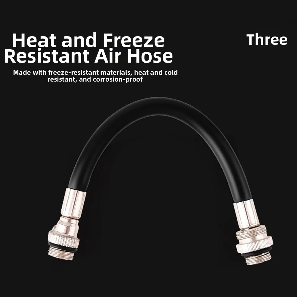 Portable Tire Pump High Pressure Pump Cycling Commute AS SHOWN Aluminum Alloy Body Flexible Hose Design 7.67 Inches