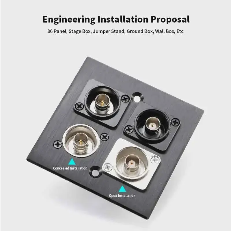 D-type Panel BNC Q9 Soldering/Docking Connector Gold-plated BNC Female Socket 50Ω Camera Welding SDI Video Calbe Coaxial Socket