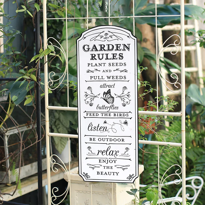 Home welcome sign Outdoor garden listing Decorative wall Wall hanging Wrought iron door sign