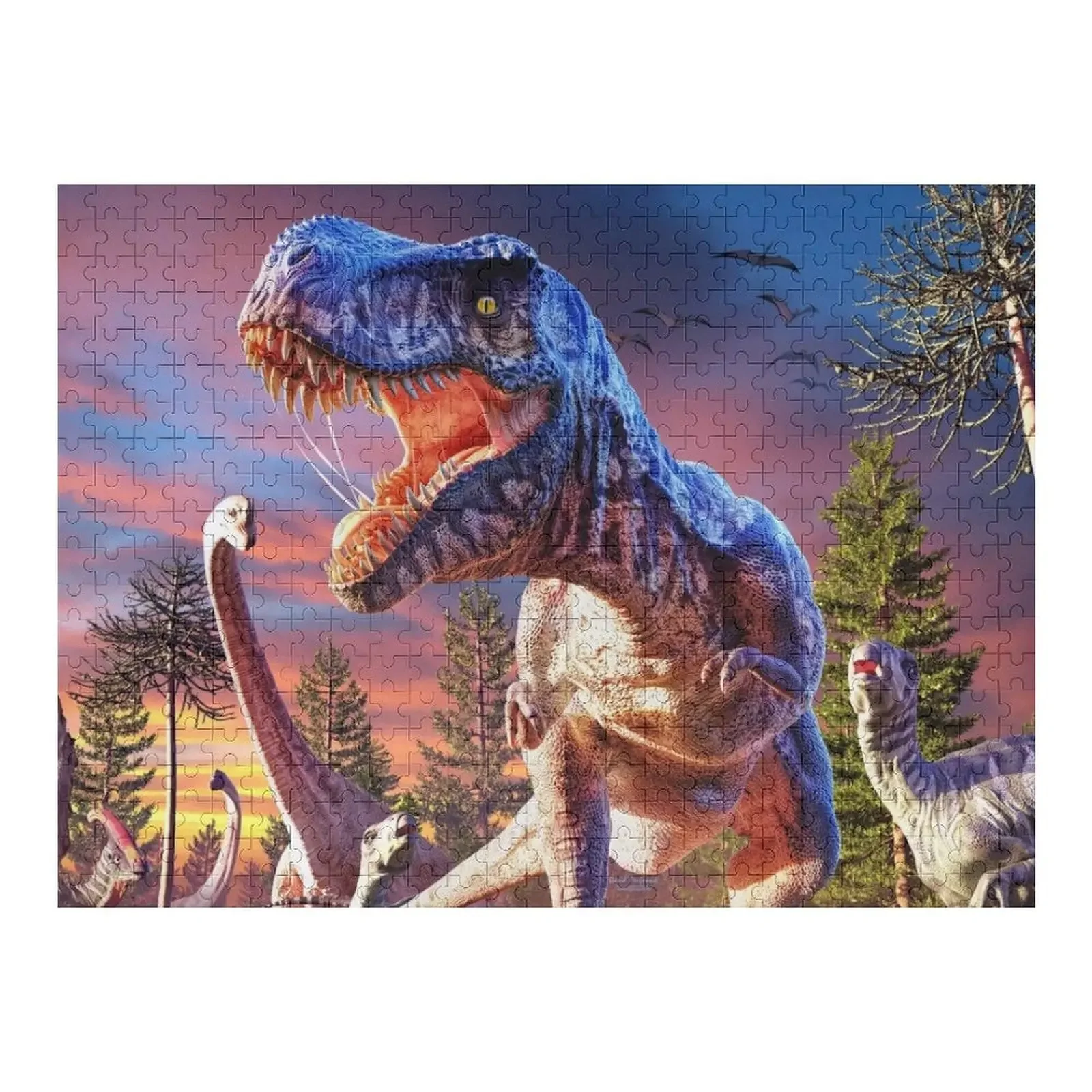 

T-Rex_Attack Jigsaw Puzzle Wooden Jigsaws For Adults Wooden Name Custom Jigsaw Puzzle