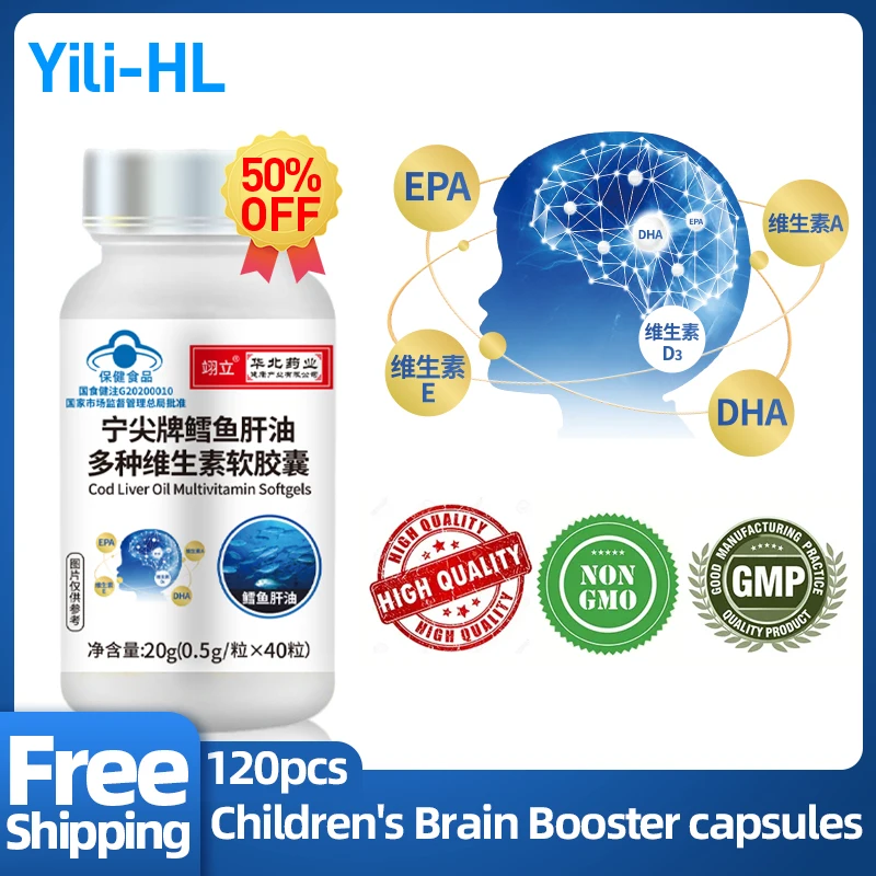 

Nootropic Brain Booster Capsules Premium Nootropics IQ Supplements Cod Liver Oil Multivitamin Pills Improve Memory Enhance Focus