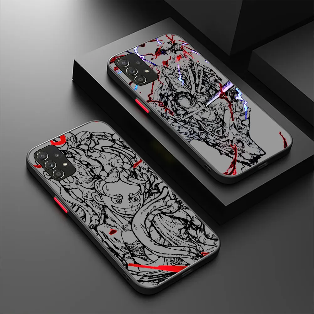 Luffys Gear 5 Zoro Case For Samsung Galaxy A73 A72 A71 A53 A52 A52S A51 A42 A33 A32 A31 A23 A14 A13 Ace O-One Pieces Matte Cover